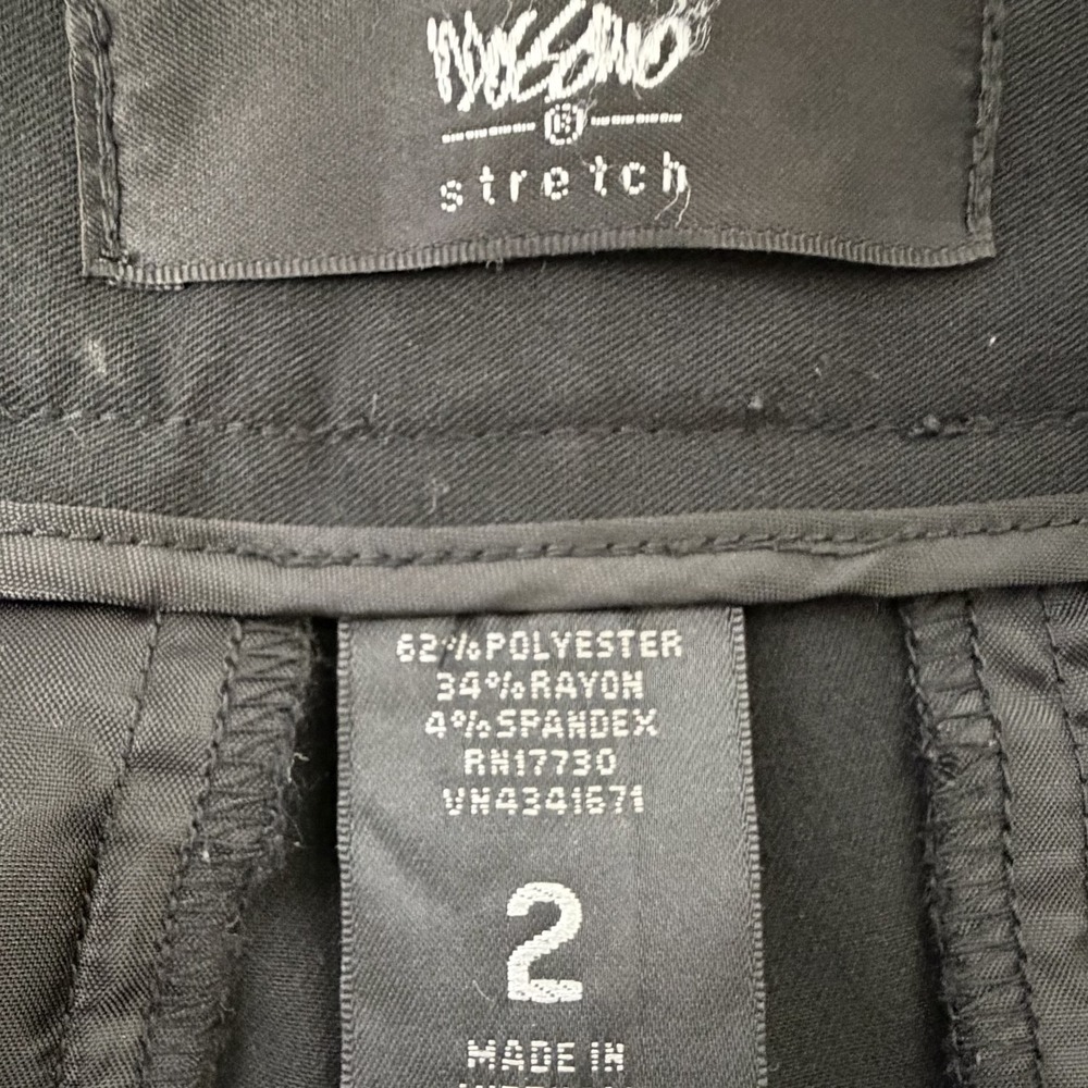 Mossimo Women's Stretch Wide Leg Black Dress Pants Size 2 Blk Work Pants - Picture 3 of 6